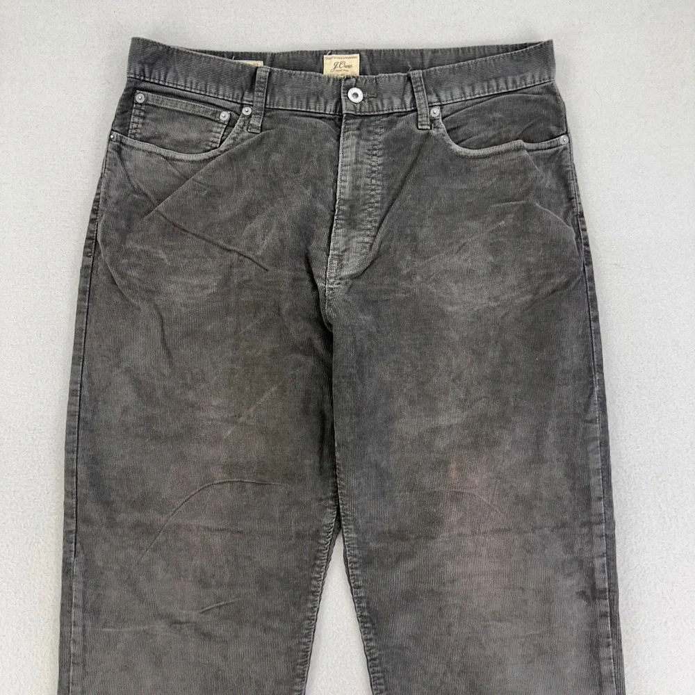 J.Crew Jeans‎ Classic Straight Corduroy Mens 34x30 Black Faded Distressed Retro